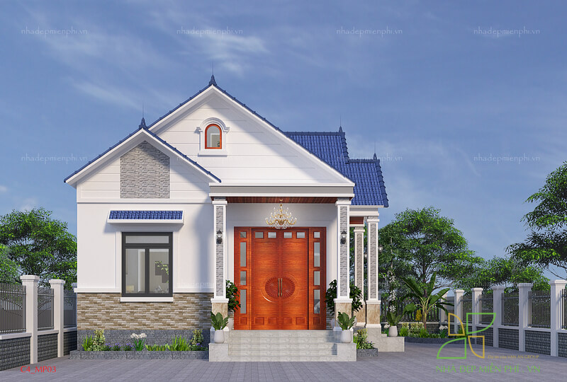 Phối cảnh chính diện nhà cấp 4