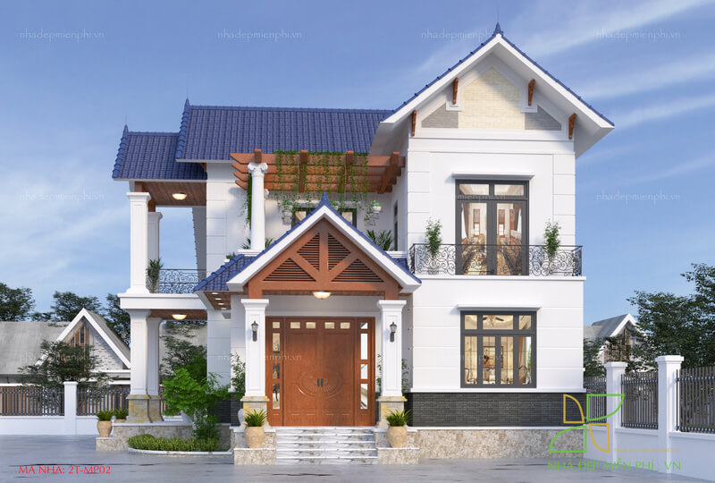 Phối cảnh khu vực cửa phụ mẫu nhà 2T_MP02