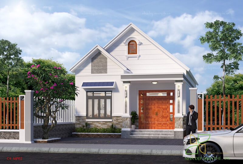 Nhà cấp 4 dạng ống với thiết kế tinh tế, đơn giản