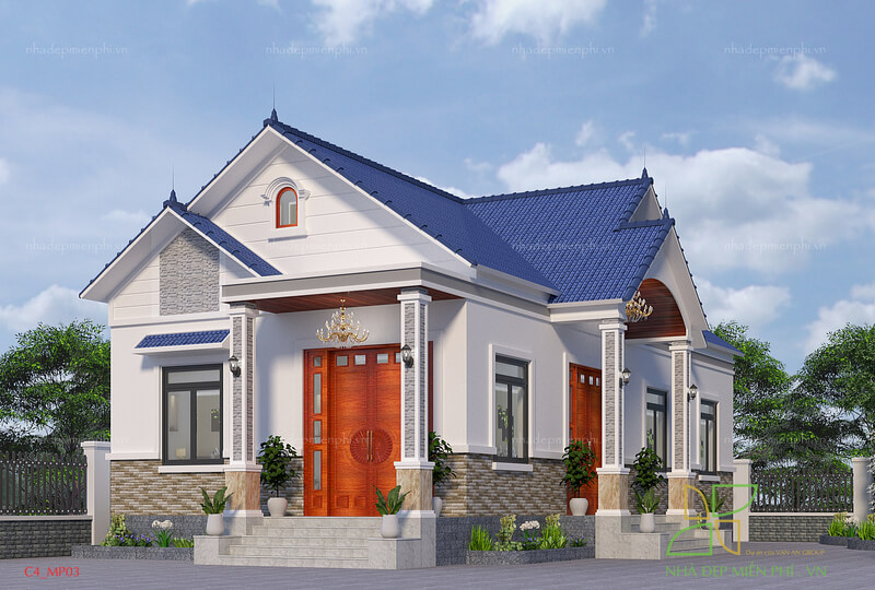 Phối cảnh tổng thể sân vườn nhà cấp 4