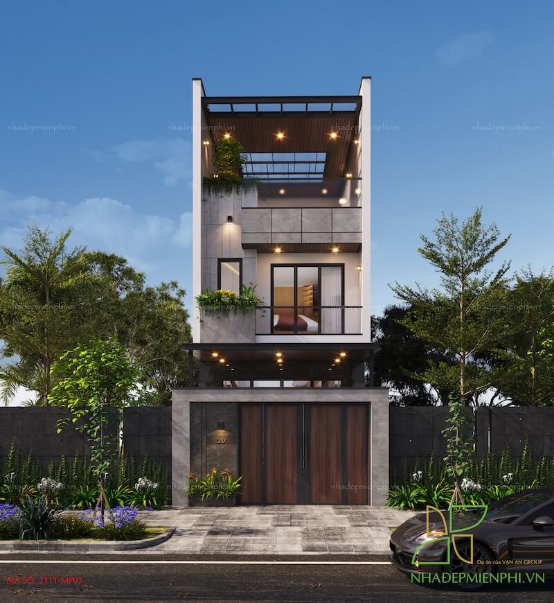 Mẫu hồ sơ thiết kế nhà 2 tầng 1 tum 2T1T_MP03 miễn phí