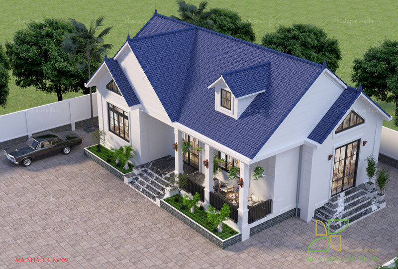 Hệ mái Nhật nhiều lớp gồm mái chính, mái phụ và mái hồi tạo chiều sâu, cân đối với tổng thể