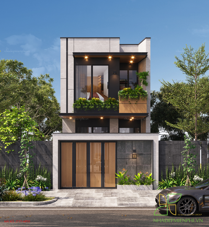 Mẫu hồ sơ thiết kế nhà 2 tầng 1 tum 2T1T_MP01 miễn phí
