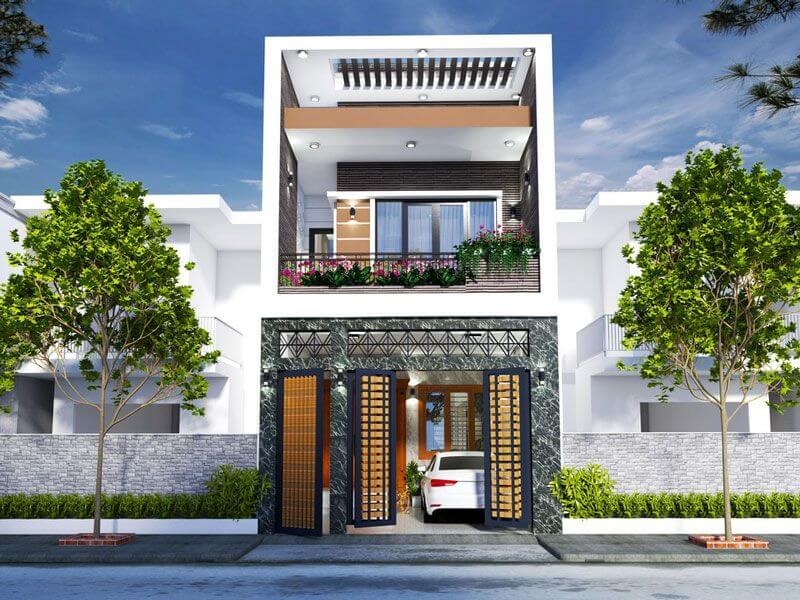 Mẫu nhà 2 tầng 2 phòng ngủ với phong cách hiện đại