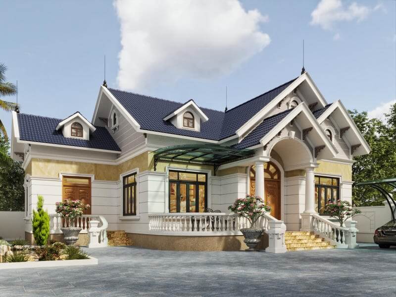 Mẫu nhà cấp 4 mái Thái 3 phòng ngủ đẹp, thu hút