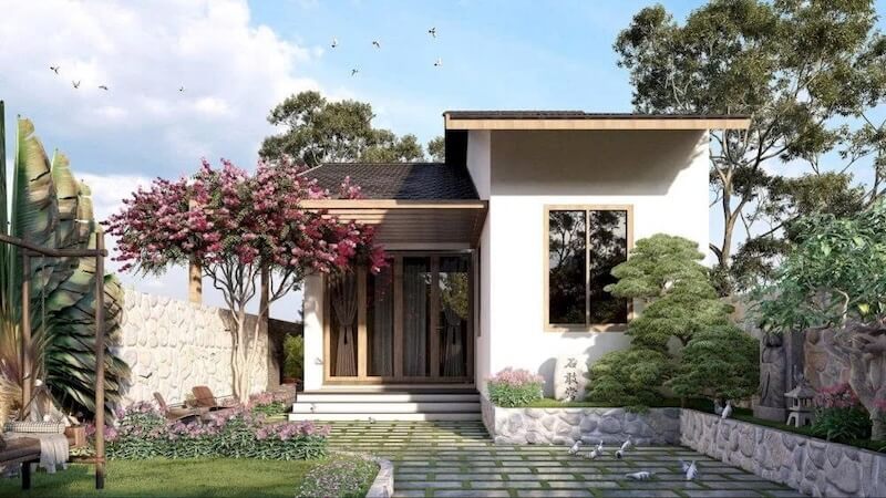 Mẫu nhà cấp 4 với sân vườn ấn tượng, thu hút