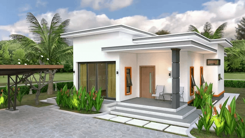 Mẫu nhà mái bằng cấp 4 đẹp