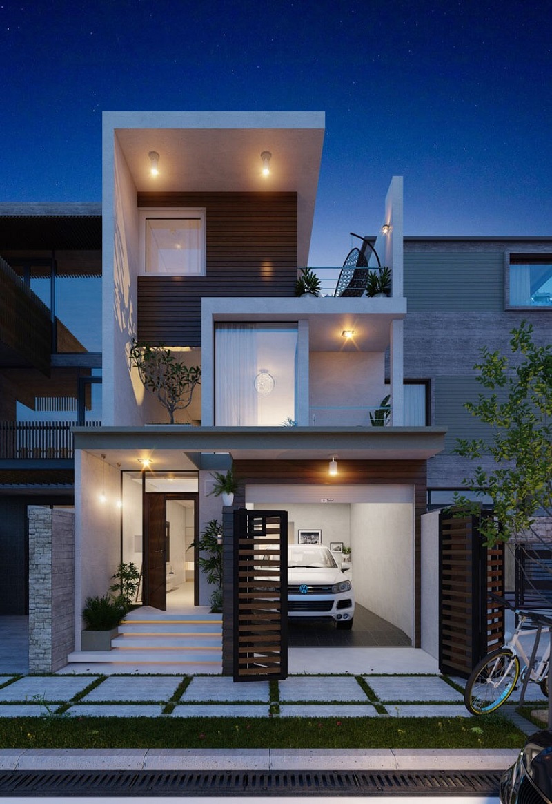 Mẫu thiết kế nhà 2 tầng có gara