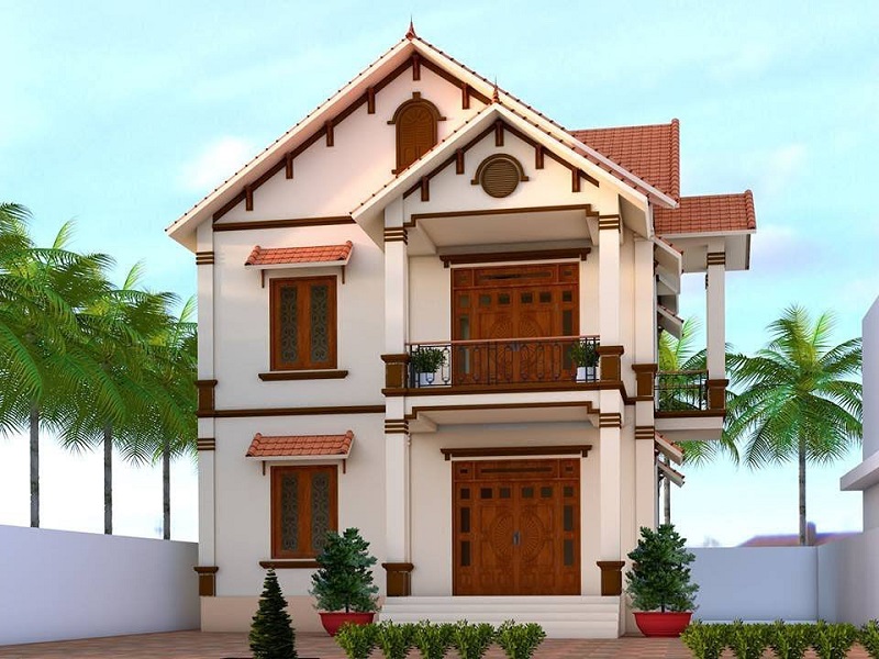Mẫu thiết kế nhà 2 tầng ở nông thôn đẹp