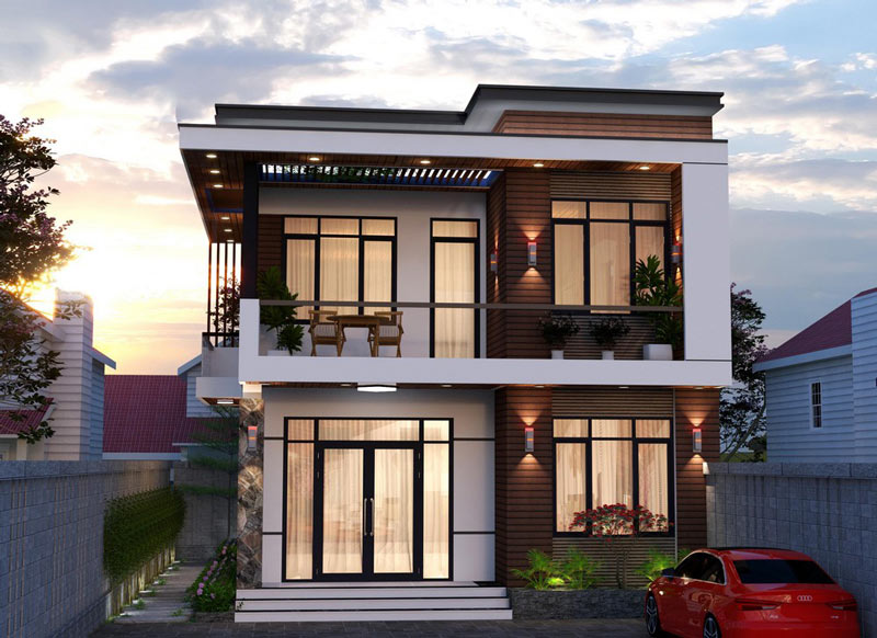 Mẫu thiết kế nhà 2 tầng theo diện tích nhỏ