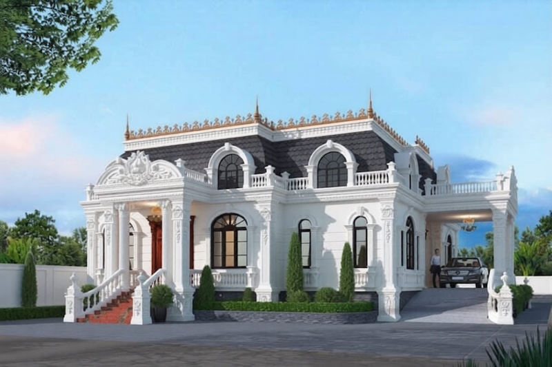 Mẫu thiết kế nhà cấp 4 tân cổ điển đẹp, ấn tượng