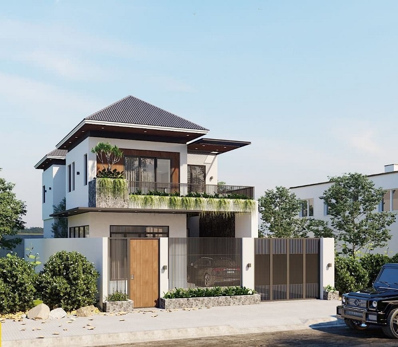 Mẫu thiết kế nhà ở 2 tầng 3 phòng ngủ theo phong cách hiện đại