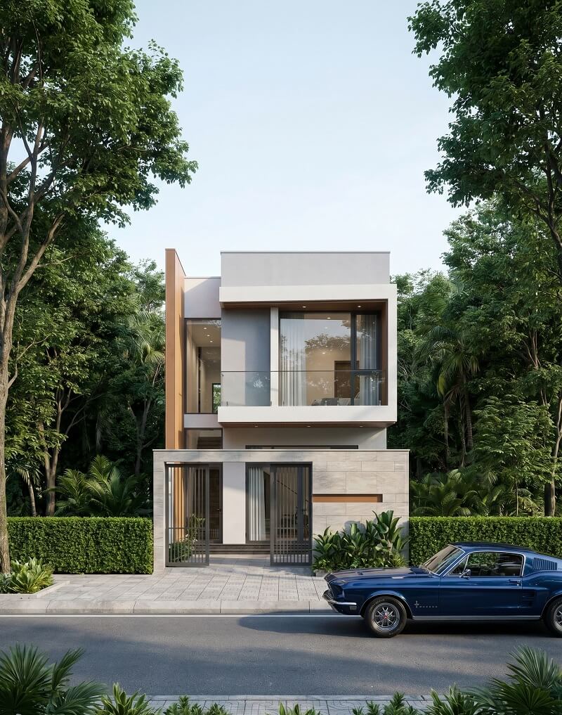 Mẫu thiết kế nhà ống 2 tầng hiện đại, sang trọng