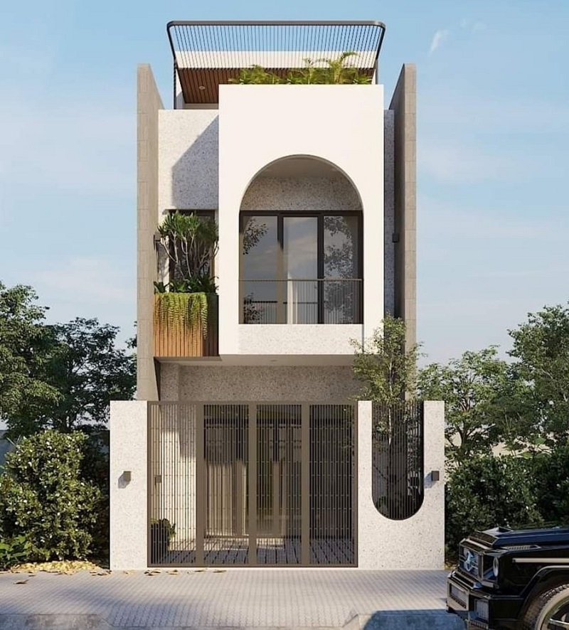 Mẫu thiết kế nhà phố 2 tầng hiện đại, thanh lịch