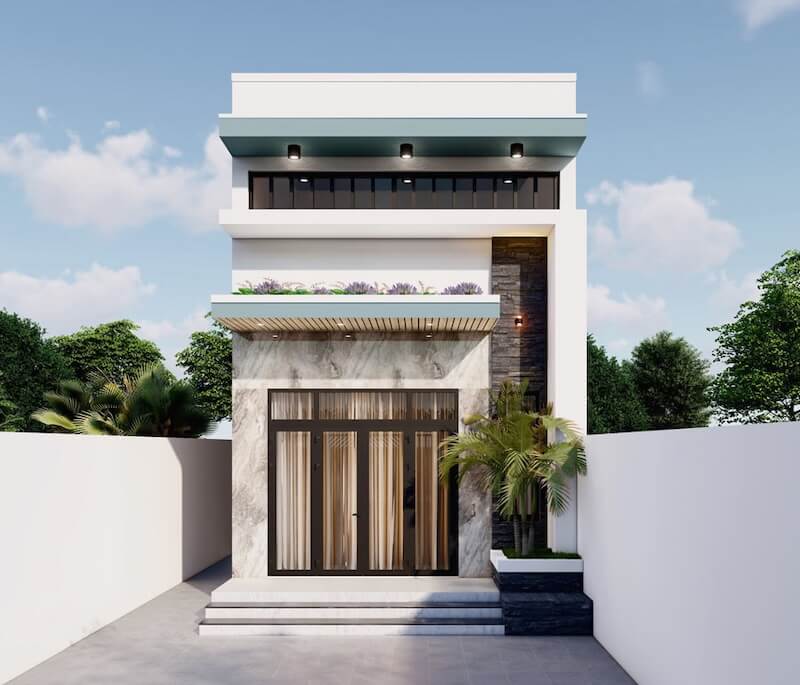 Nhà cấp 4 gác lửng tối giản, hiện đại