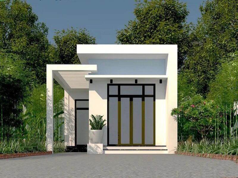 Nhà cấp dạng ống mái bằng đẹp, hiện đại