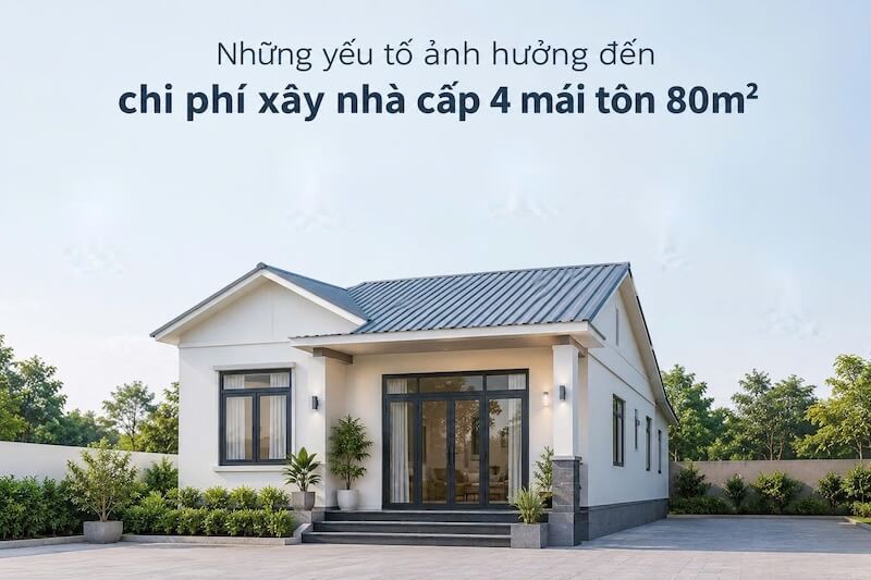 Những yếu tố ảnh hưởng đến chi phí xây nhà cấp 4 mái tôn 80m2