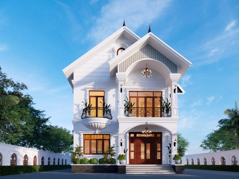 Thiết kế nhà 2 tầng tân cổ điển sang trọng