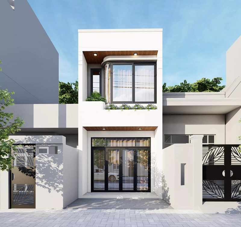 Thiết kế nhà 2 tầng với 2 phòng ngủ đẹp, cuốn hút