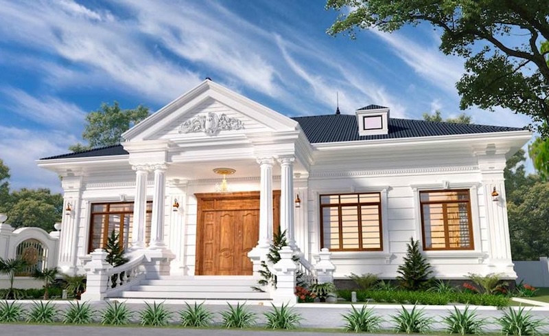 Thiết kế nhà cấp 4 kiểu Pháp sang trọng, tinh tế