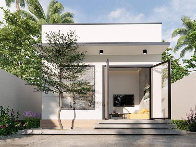 Thiết kế nhà cấp 4 nhỏ, tinh tế mang phong cách tối giản